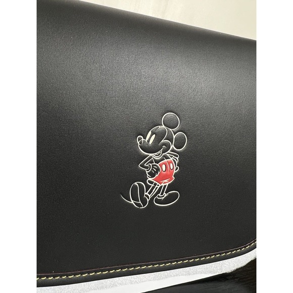 NWT Coach X Disney Mickey Mouse Saddle Bag 23 Calf Leather Purse Black 59359 - Picture 4 of 9